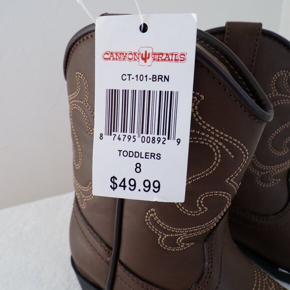 Toddler Cowboy Cowgirl Stitched Embroidered Western Boots NWT Canyon Trails - Picture 6 of 7